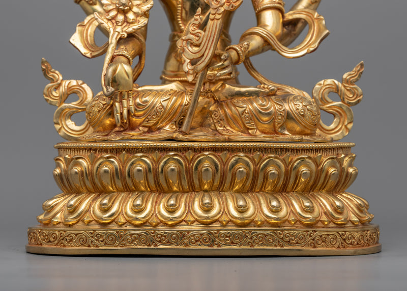 Amoghapasha Lokeshvara Statuette | Traditional Himalayan Artwork of Bodhisattva