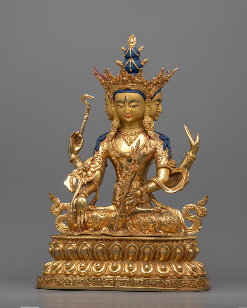 Amoghapasha Lokeshvara Statuette | Traditional Himalayan Artwork of Bodhisattva