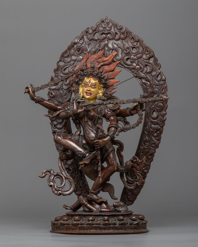 Oxidized Copper Kurukulla Dakini Sculpture |  Semi-Wrathful Yidam Artwork