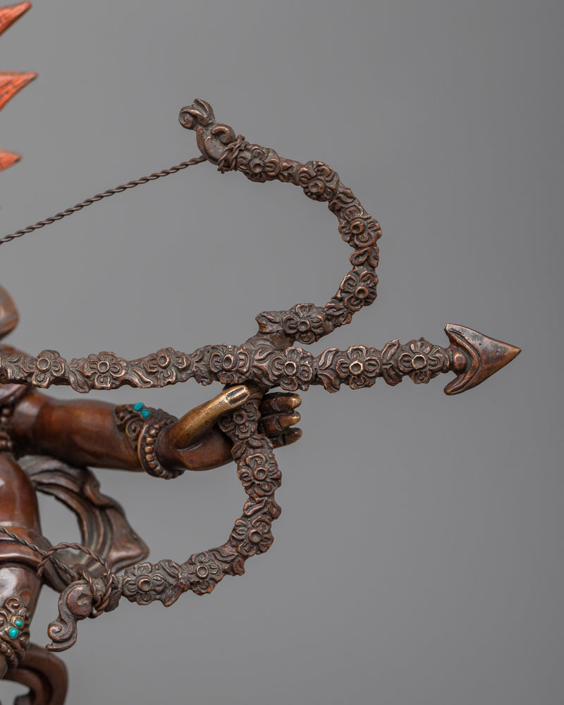 Oxidized Copper Kurukulla Dakini Sculpture |  Semi-Wrathful Yidam Artwork