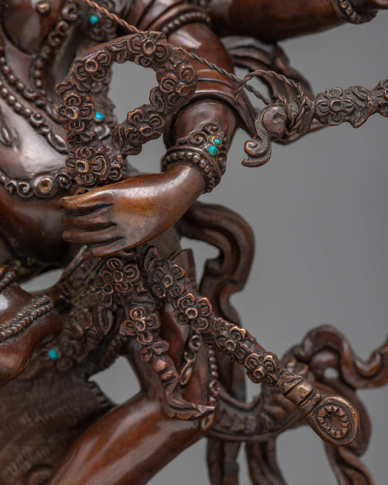 Oxidized Copper Kurukulla Dakini Sculpture |  Semi-Wrathful Yidam Artwork