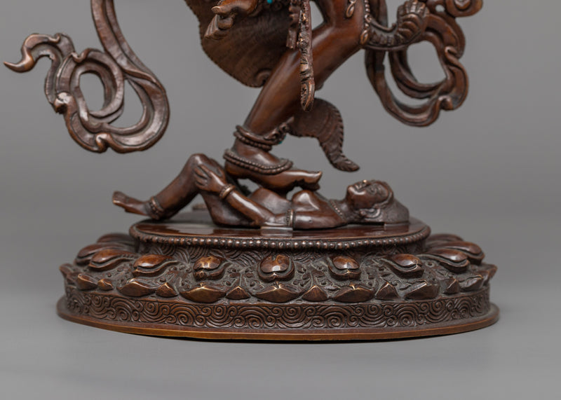 Oxidized Copper Kurukulla Dakini Sculpture |  Semi-Wrathful Yidam Artwork