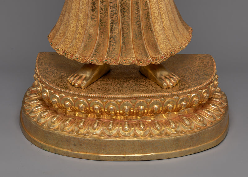 Dipankara the Eternal Buddha Statue | Traditionally Made Golden Artwork