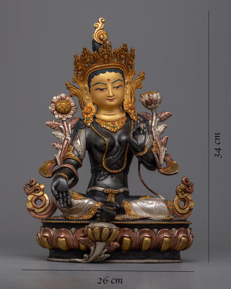 Green Tara Kadampa Statue | Female Buddha Of Compassion