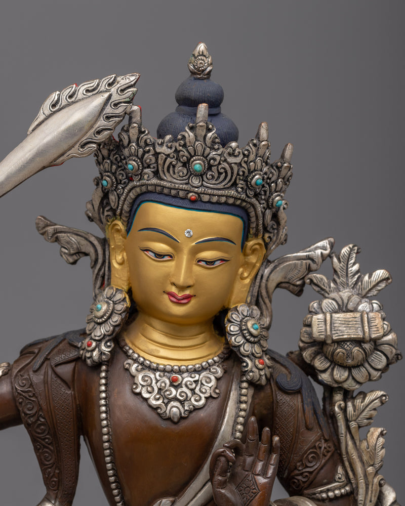 Bodhisattva Manjushri Mantra Practice Statue | The Embodiment of Wisdom and Spiritual Awakening