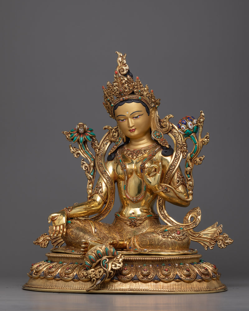 Green Tara Goddess Statue | The Swift Liberator and Compassionate Protector