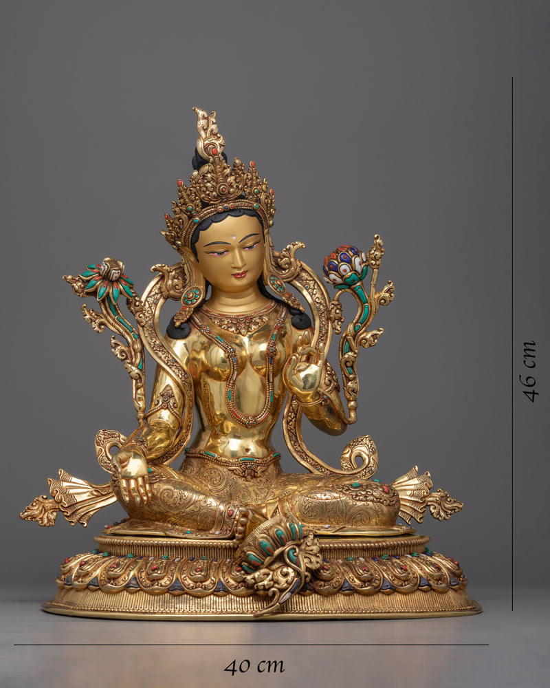 Green Tara Goddess Statue | The Swift Liberator and Compassionate Protector