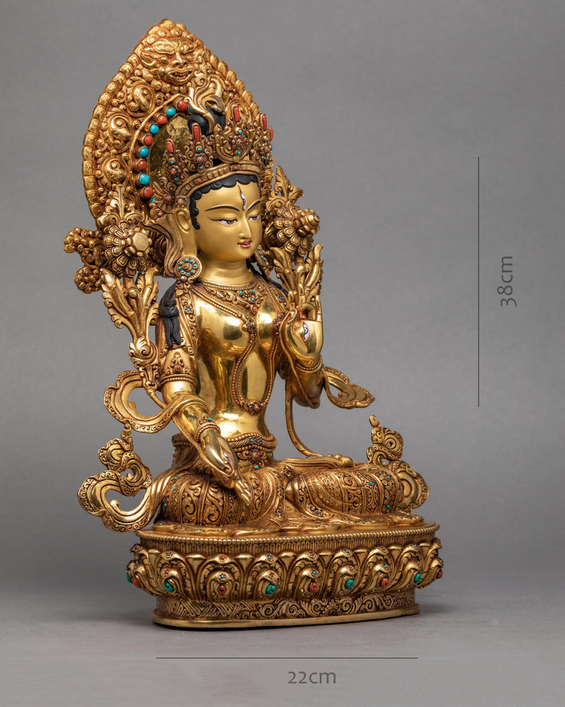 White Tara | Gold Plated Statue