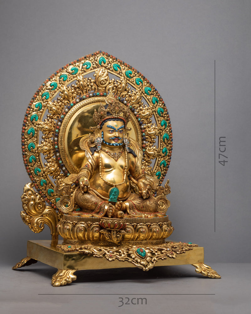 Jambala In Throne | 24K Gold Plated Dzambhala Statue