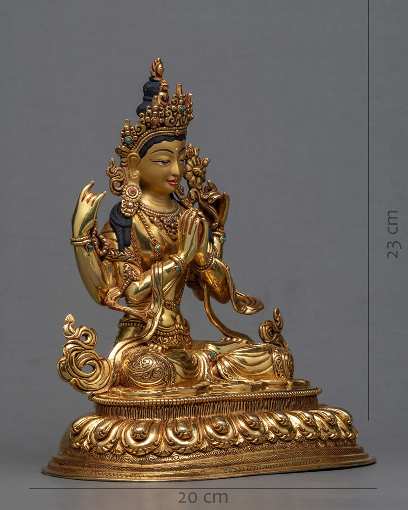 Auspicious Set of Seven Bodhisattva Statues for your Meditation Altar