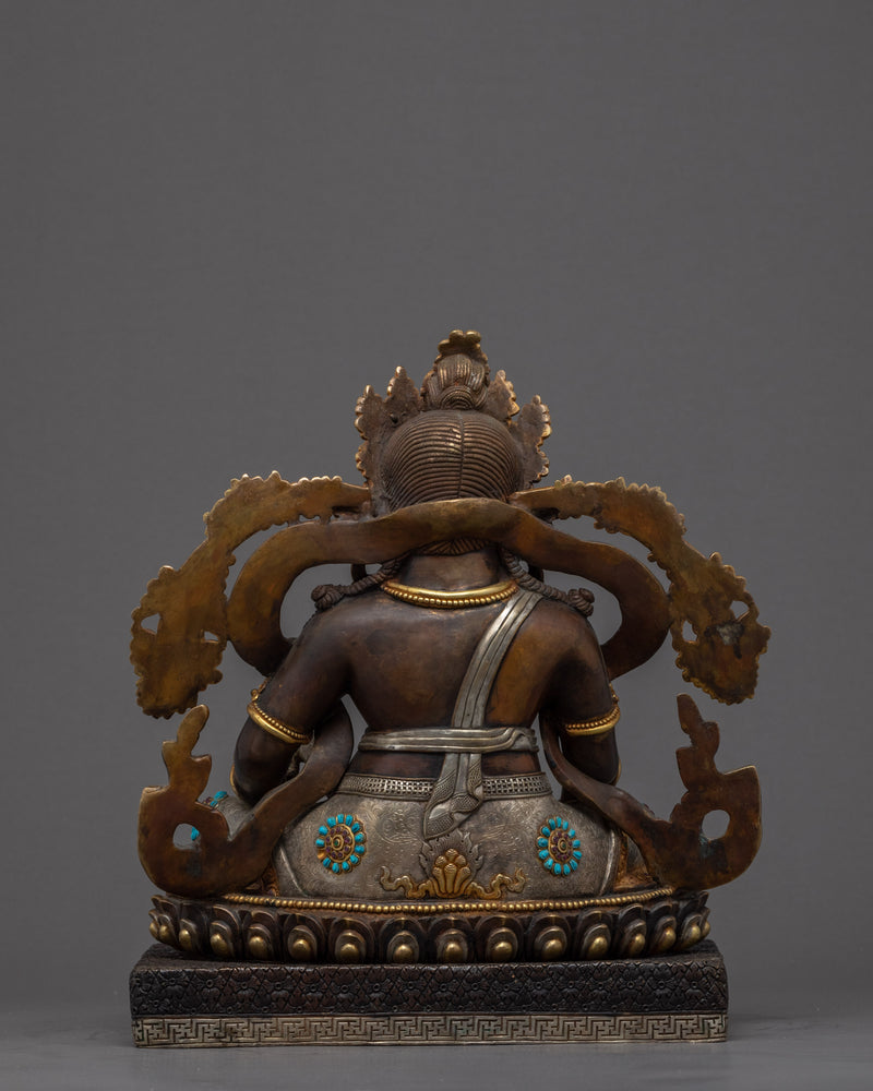 Rare Dzambhala Statue | Hand-Carved Buddhist Wealth Deity