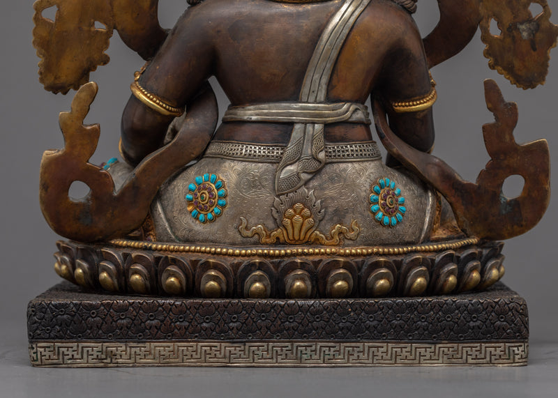 Rare Dzambhala Statue | Hand-Carved Buddhist Wealth Deity