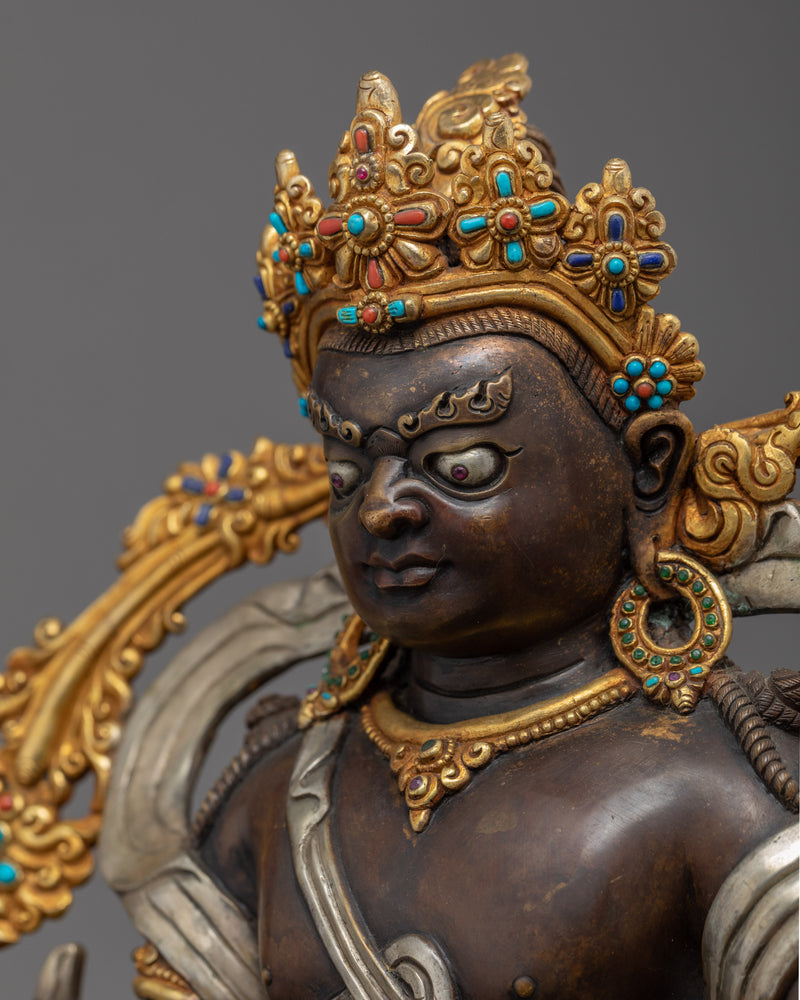 Rare Dzambhala Statue | Hand-Carved Buddhist Wealth Deity