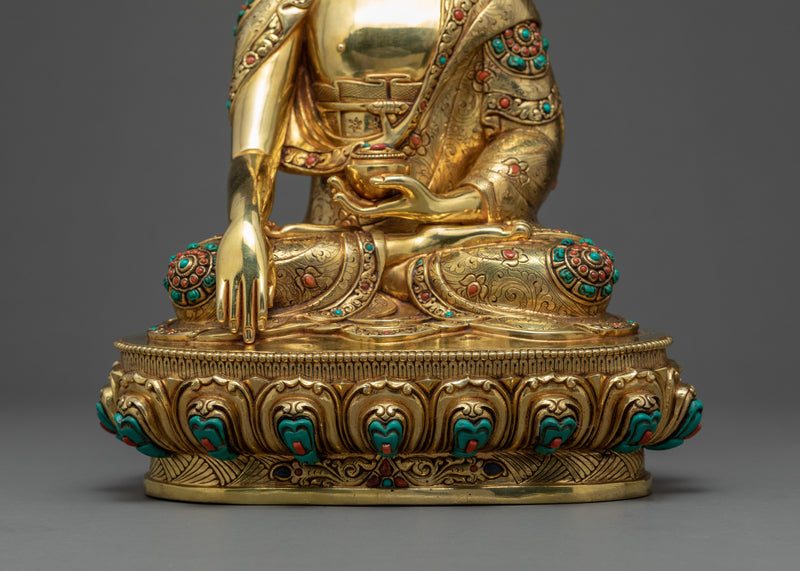 Buddha Shakyamuni | Seated In Meditation | 24K Gold Gilded Statue