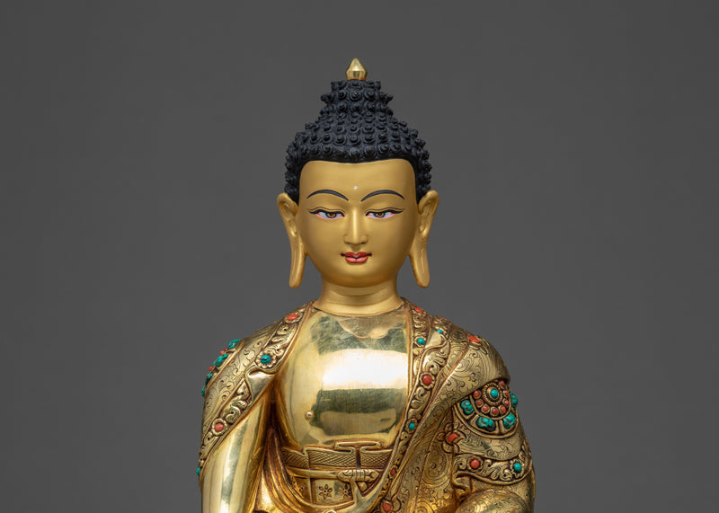 Buddha Shakyamuni | Seated In Meditation | 24K Gold Gilded Statue