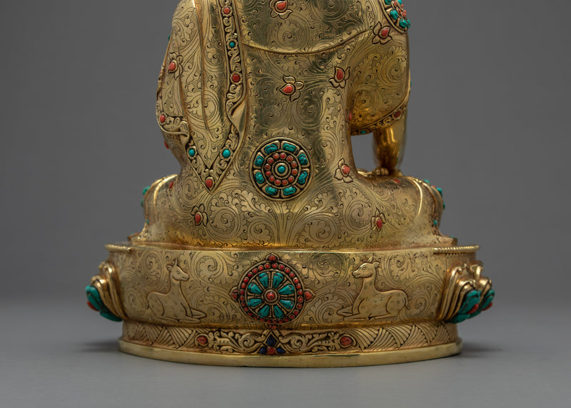 Buddha Shakyamuni | Seated In Meditation | 24K Gold Gilded Statue