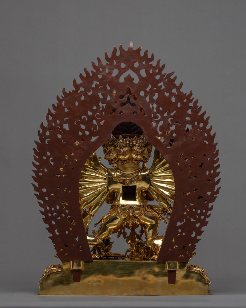 Wrathful Yamantaka Statue, A Buffalo Headed Buddhist Sculpture from Nepal