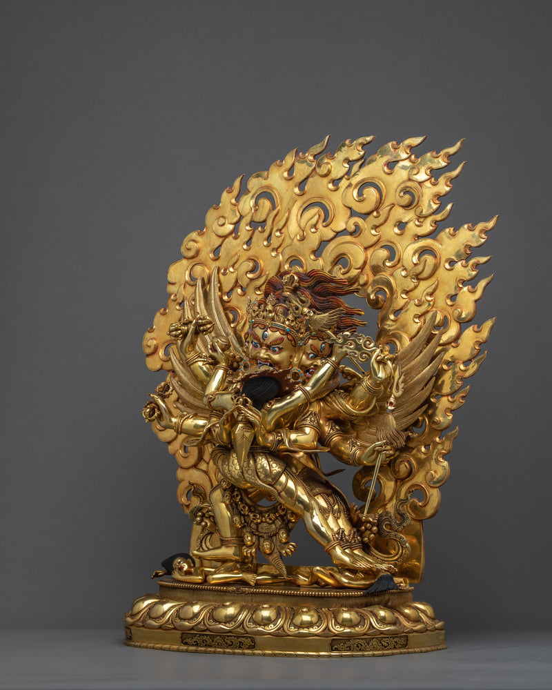 Large Sized Heruka Vajrakilaya Statue | Rare 24K Gold Art of Himalayas