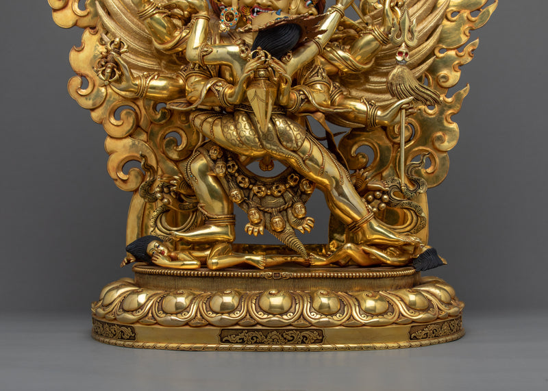 Large Sized Heruka Vajrakilaya Statue | Rare 24K Gold Art of Himalayas