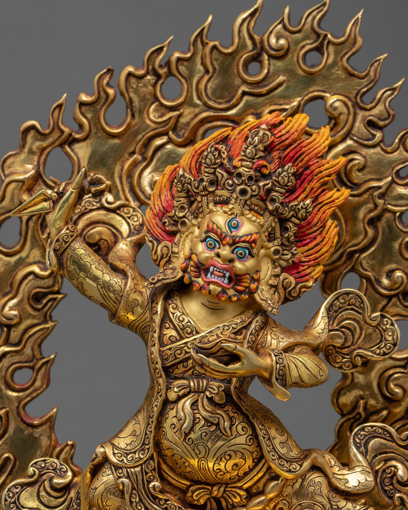 Indoor Mahakala Statue | Traditional Hand Carved Buddhist Art