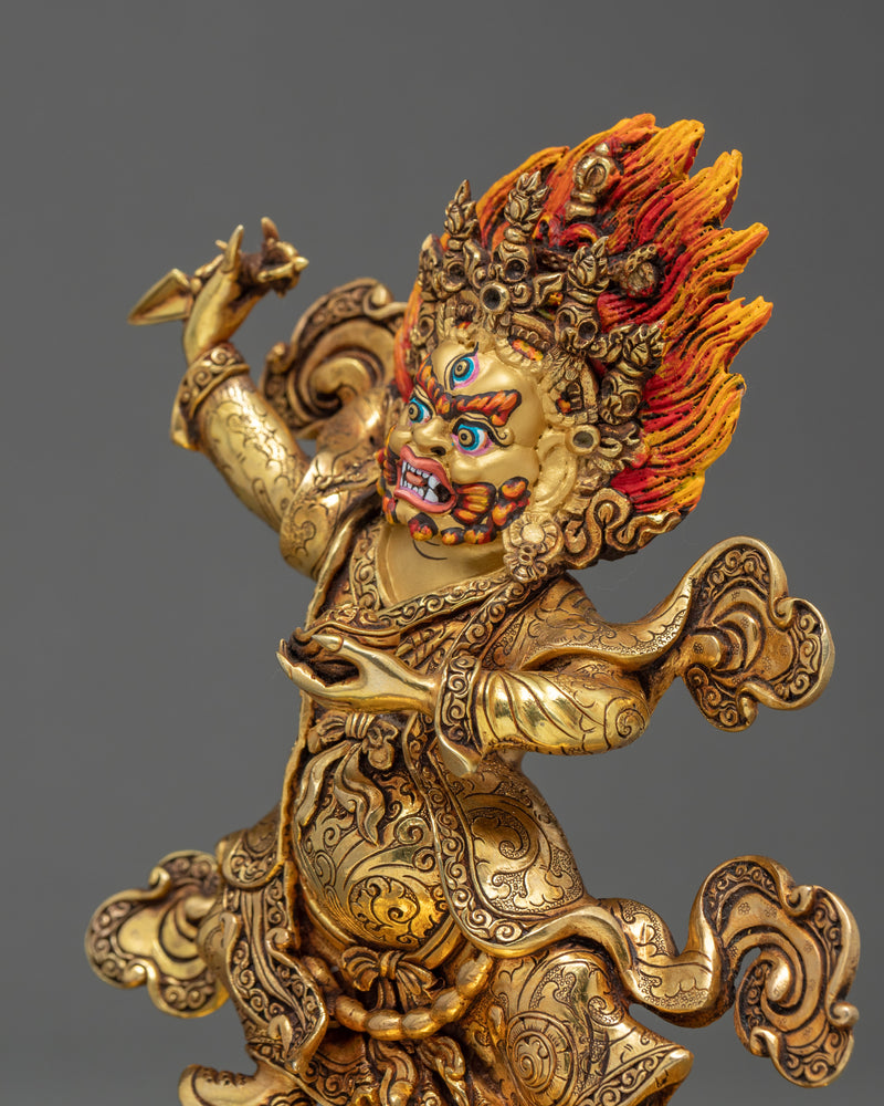 Indoor Mahakala Statue | Traditional Hand Carved Buddhist Art