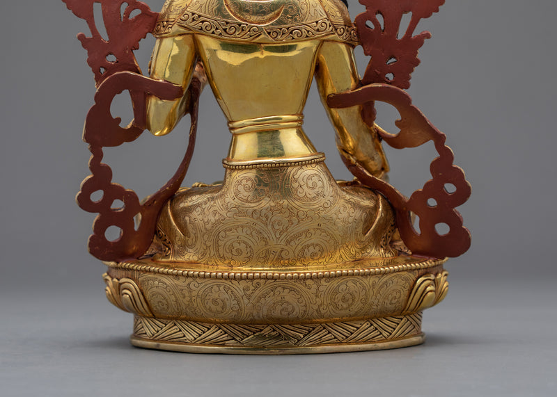 The White Tara Statue | Gold Gilded Buddhist Deity