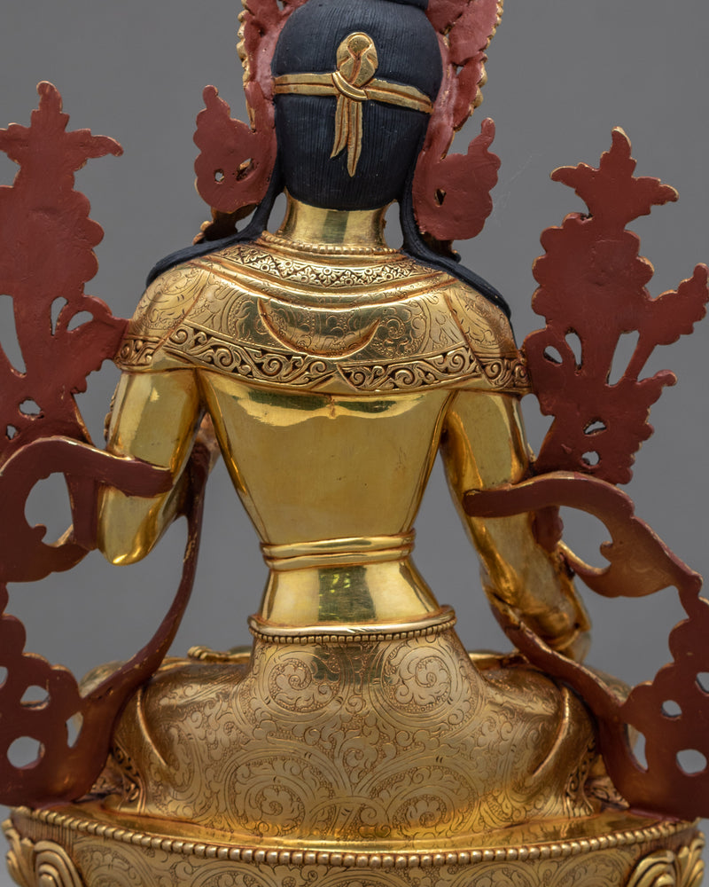 The White Tara Statue | Gold Gilded Buddhist Deity