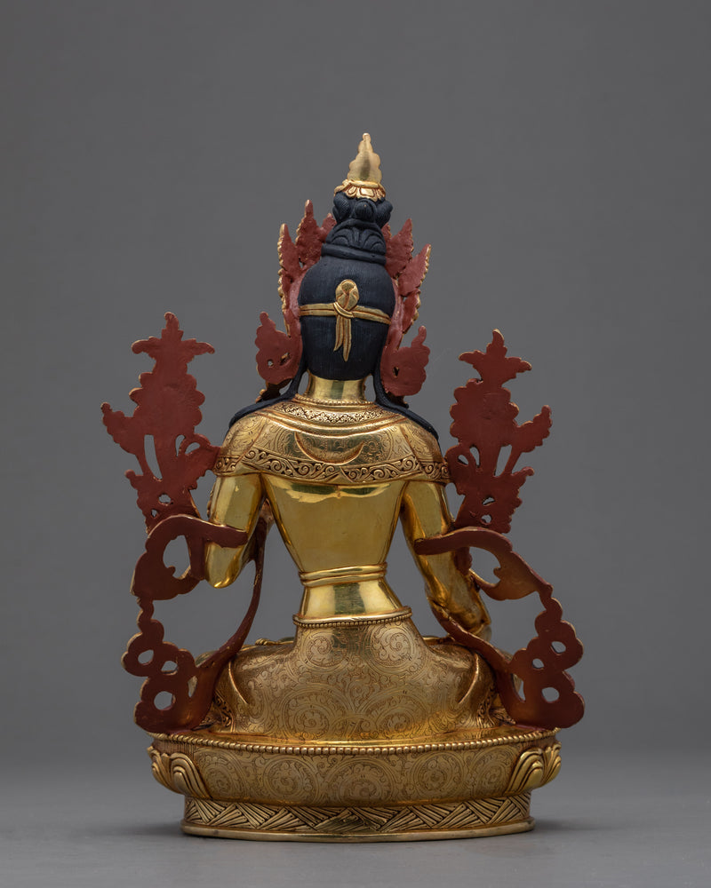 The White Tara Statue | Gold Gilded Buddhist Deity