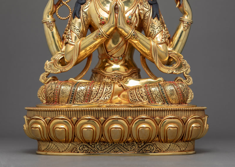 Bodhisattva Chenrezig Sculpture | Traditional Buddhist Art Nepal