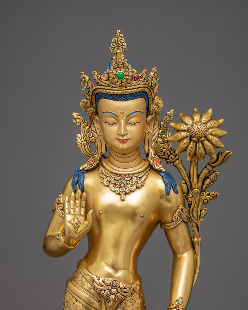 Standing Chenrezig Padmapani Statue | Traditional Avalokiteshvara Art