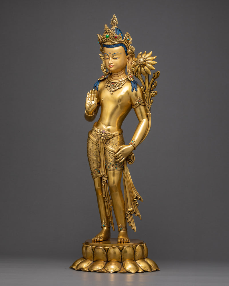 Standing Chenrezig Padmapani Statue | Traditional Avalokiteshvara Art