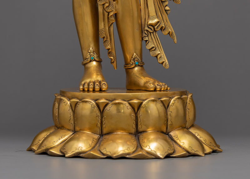 Standing Chenrezig Padmapani Statue | Traditional Avalokiteshvara Art