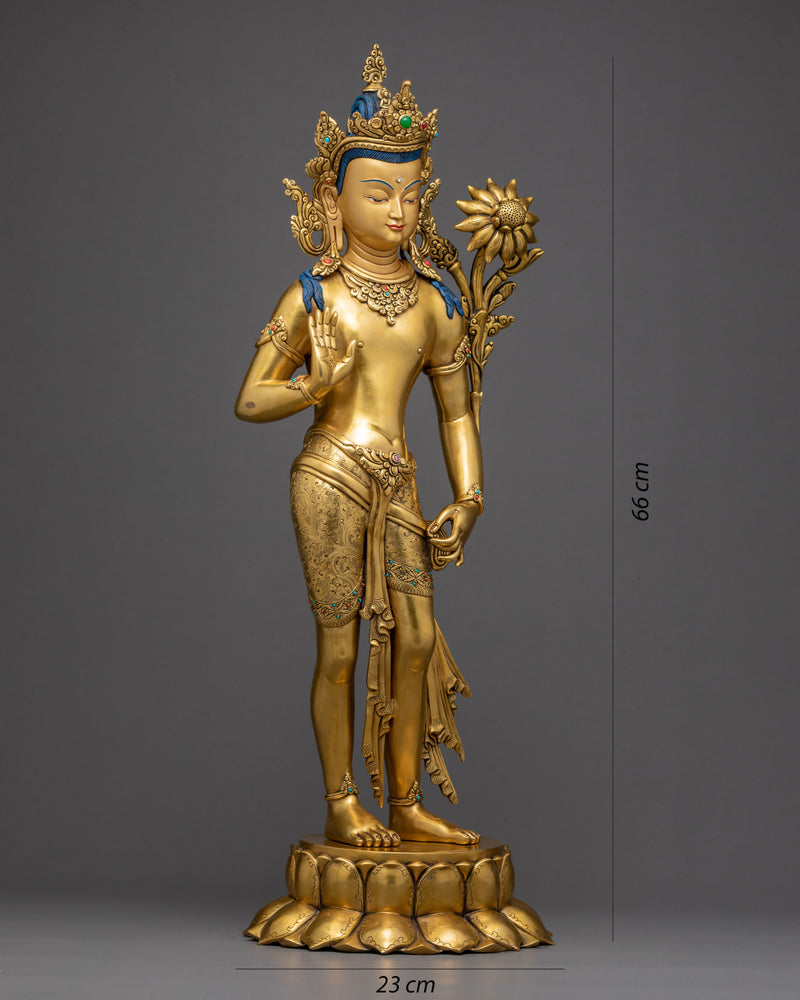 Standing Chenrezig Padmapani Statue | Traditional Avalokiteshvara Art