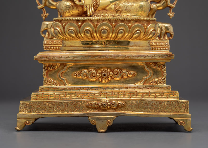 The Medicine Buddha Statue | Gold Gilded Buddhist Sculpture