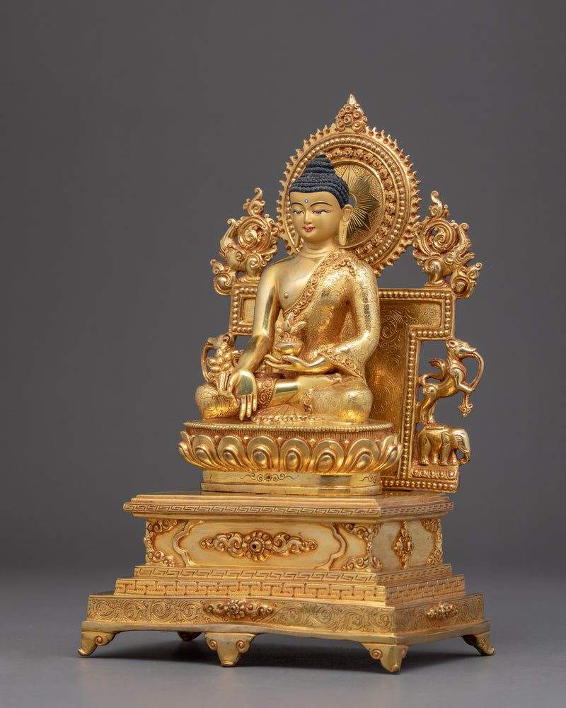 The Medicine Buddha Statue | Gold Gilded Buddhist Sculpture