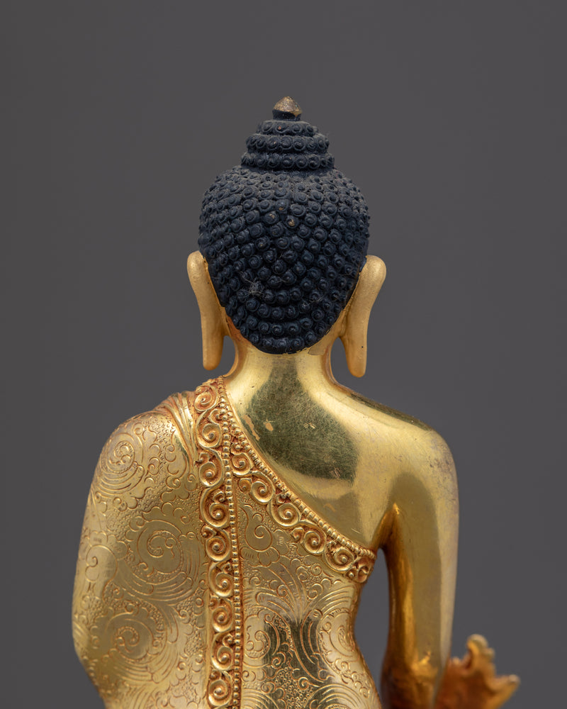 The Medicine Buddha Statue | Gold Gilded Buddhist Sculpture