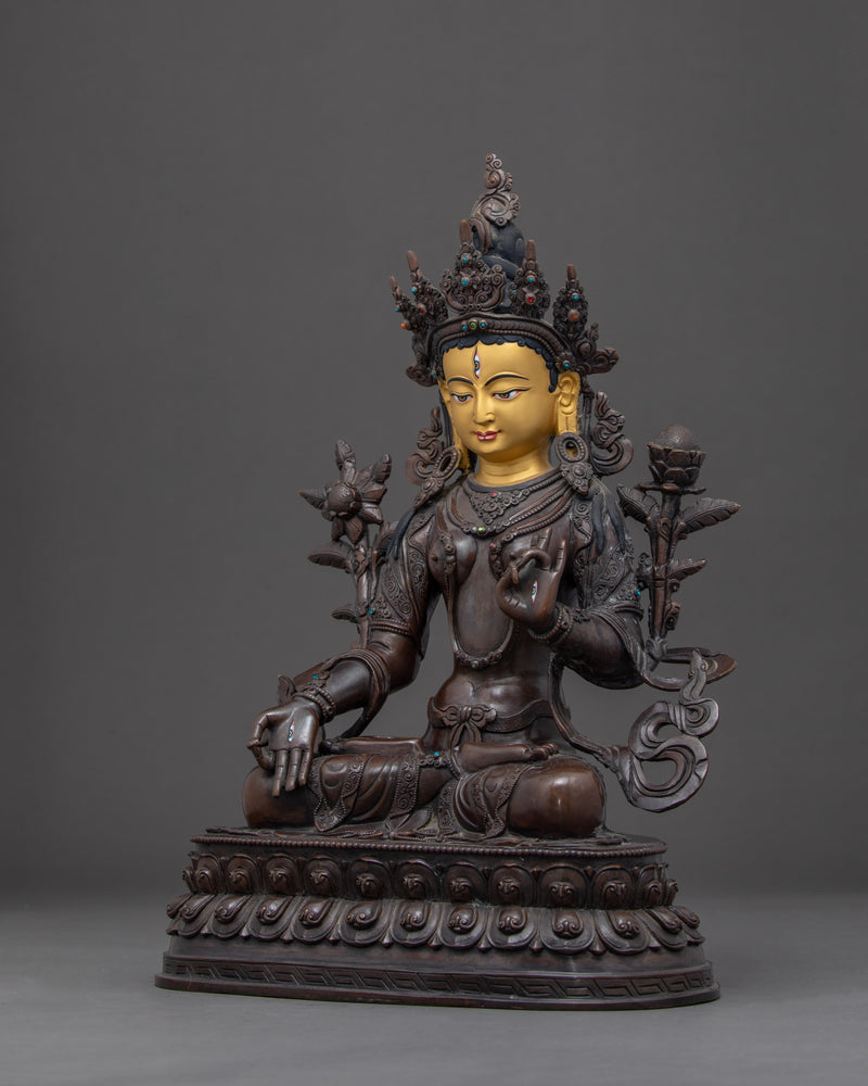 White Tara Sculpture | Traditional Buddhist Art