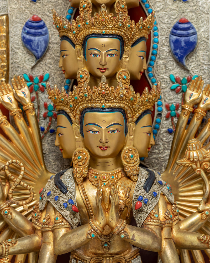 1000 Armed Chenrezig | Traditional Bodhisattva Sculpture