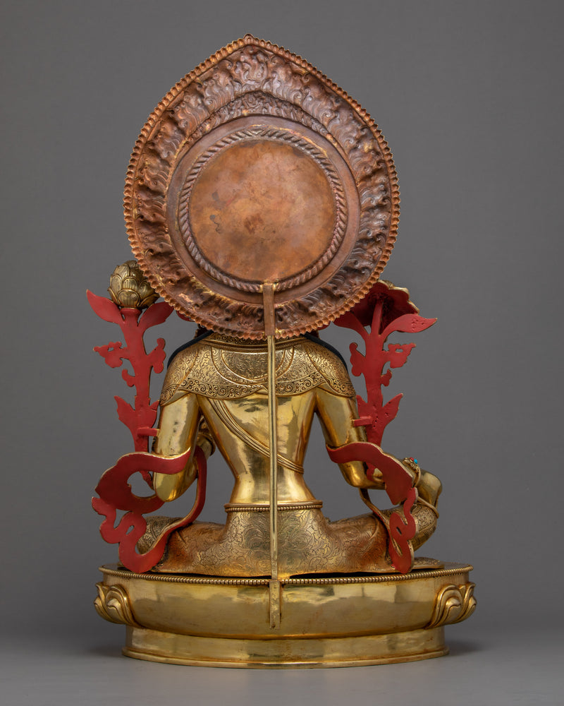 Green Tara Buddhist Sculpture | Traditional Tibetan Art