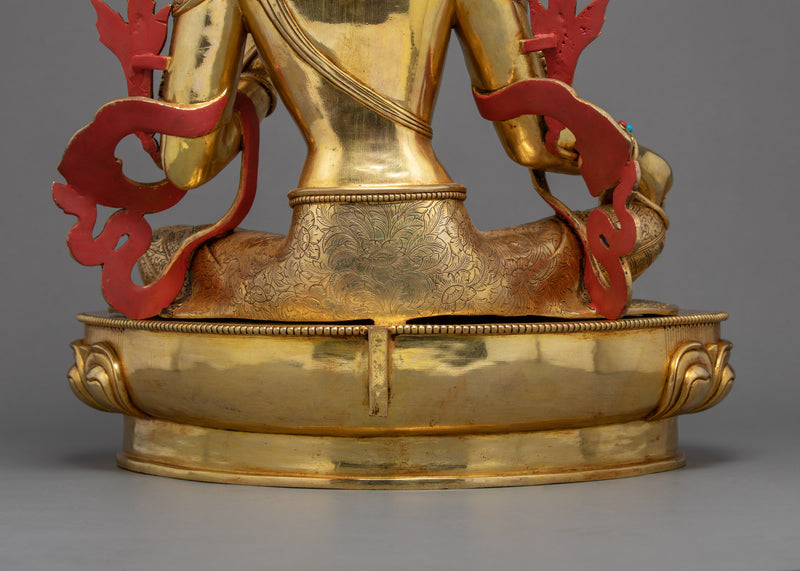 Green Tara Buddhist Sculpture | Traditional Tibetan Art