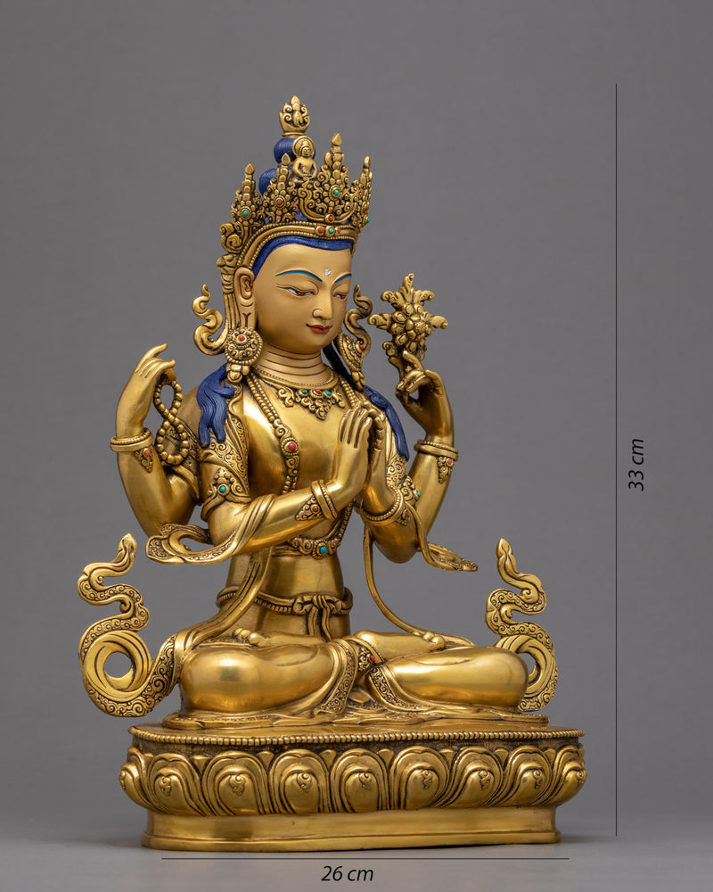 4 Armed Chenrezig | Bodhisattva Statue of Nepal