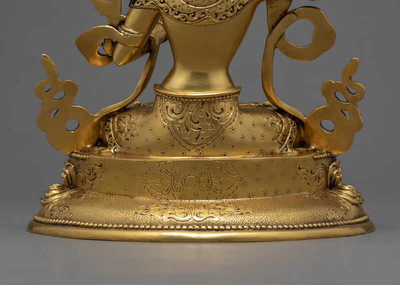 Wisdom Deity Manjushri | Gold Gilded Bodhisattva Sculpture