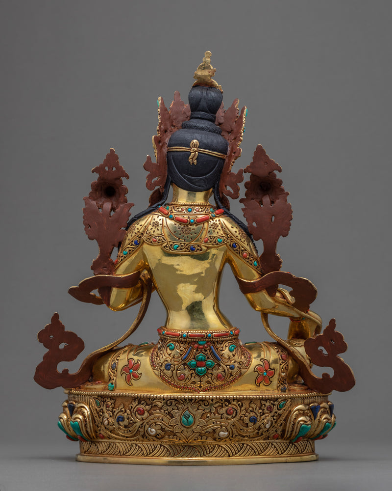 Green Tara Sculpture | Compassionate Deity | Traditional Buddhist Art