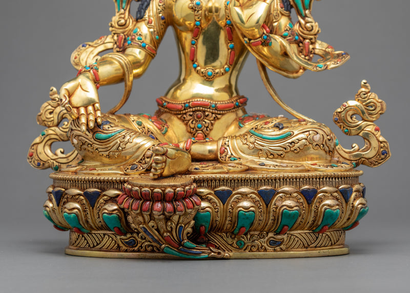 Green Tara Sculpture | Compassionate Deity | Traditional Buddhist Art