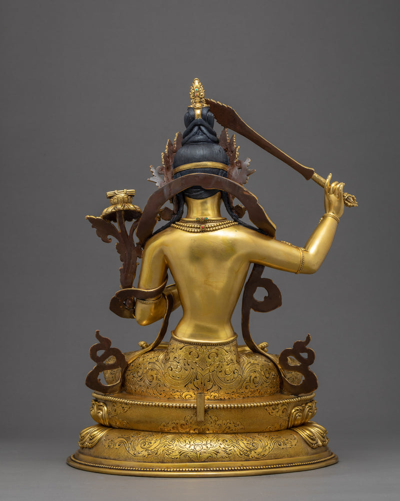 Manjushri Bodhisattva Statue | Traditional Himalayan Art of Nepal