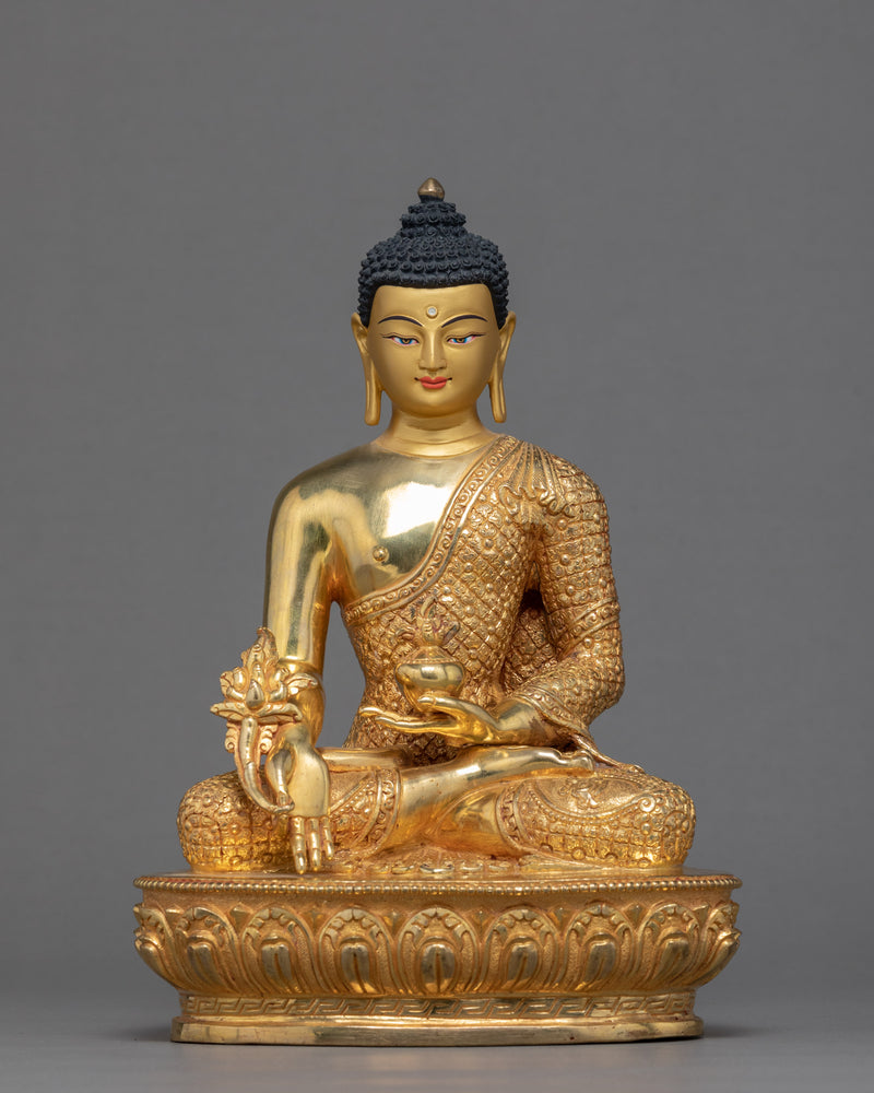 Three Tibetan Buddhas Statue | Traditional Gold Gilded Sculpture