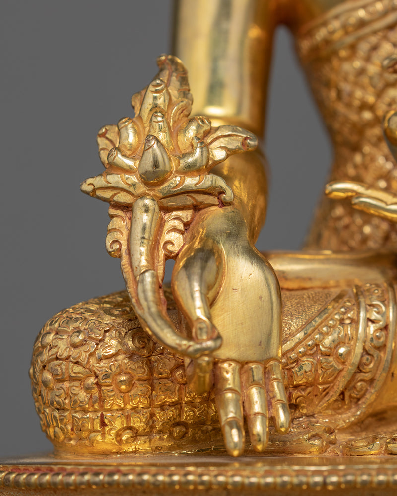 Three Tibetan Buddhas Statue | Traditional Gold Gilded Sculpture