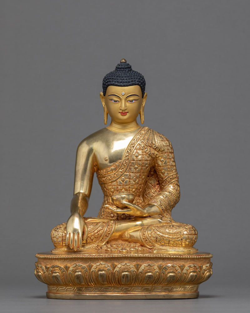 Three Tibetan Buddhas Statue | Traditional Gold Gilded Sculpture