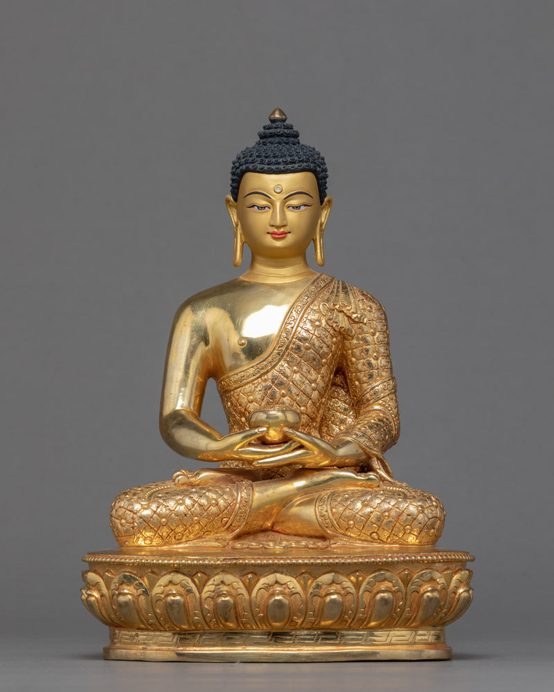 Three Tibetan Buddhas Statue | Traditional Gold Gilded Sculpture