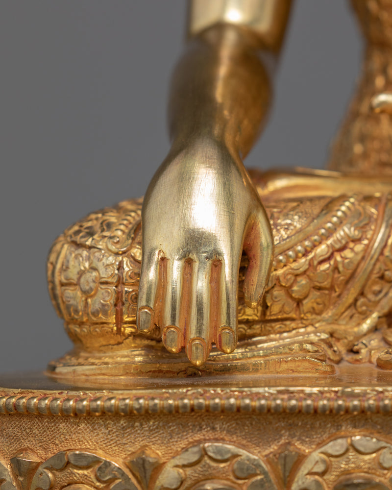 Three Tibetan Buddhas Statue | Traditional Gold Gilded Sculpture